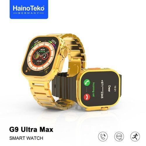 G9 Ultra Pro Smart Watch Fendior Golden Edition | Bluetooth Calling with NFC Supported | 3 Pairs of Straps | Sports Functions | Wireless Charing